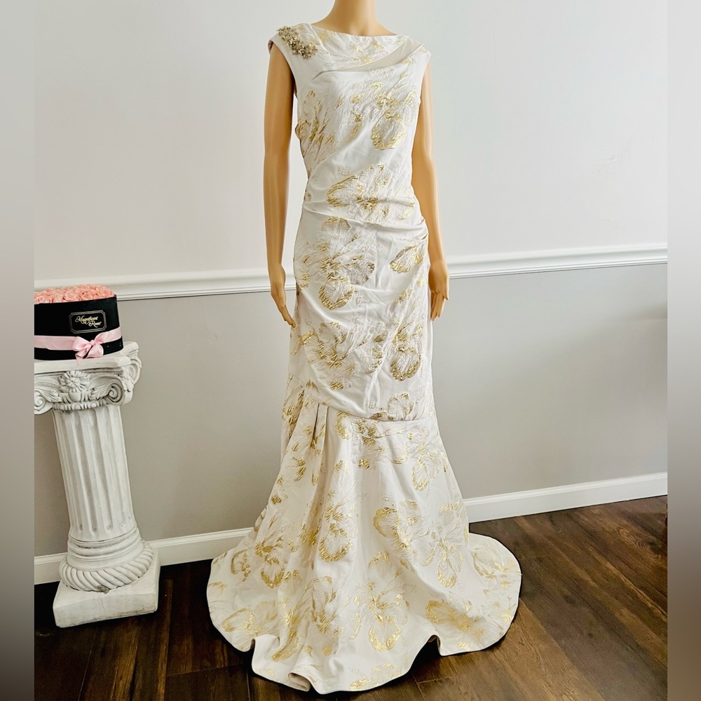 Ivory and Gold Gown Dress